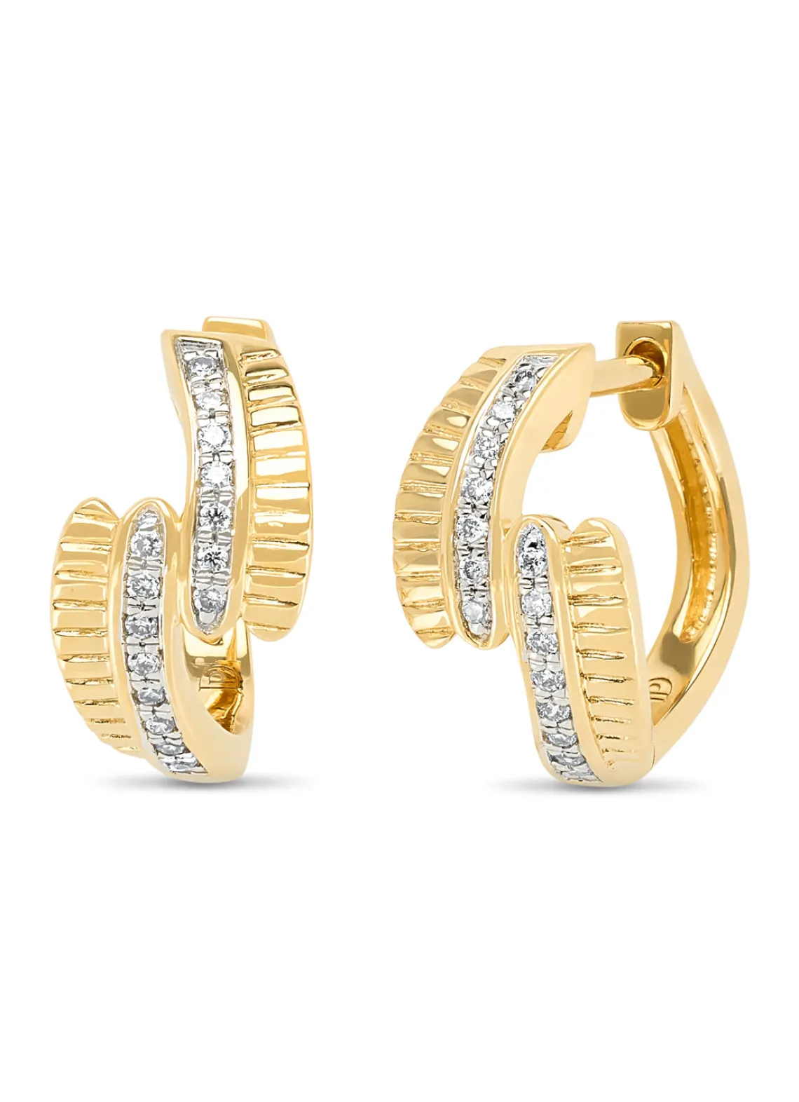 Geelgouden oorsieraden, 0.09 ct diamant, Alliance