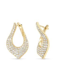 Geelgouden oorsieraden, 1.10 ct diamant, Caviar