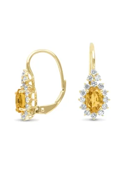 Geelgouden oorsieraden, 1.21 ct gele saffier, Eden