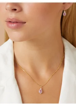 Geelgouden oorsieraden, 1.21 ct roze saffier, Eden