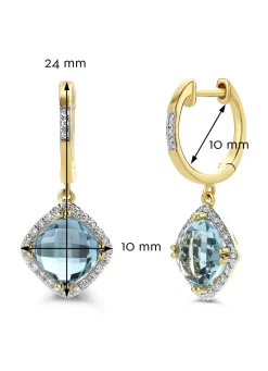 Geelgouden oorsieraden, 4.33 ct topaas, Fiësta