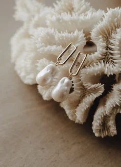 Geelgouden parel oorsieraden Marigold