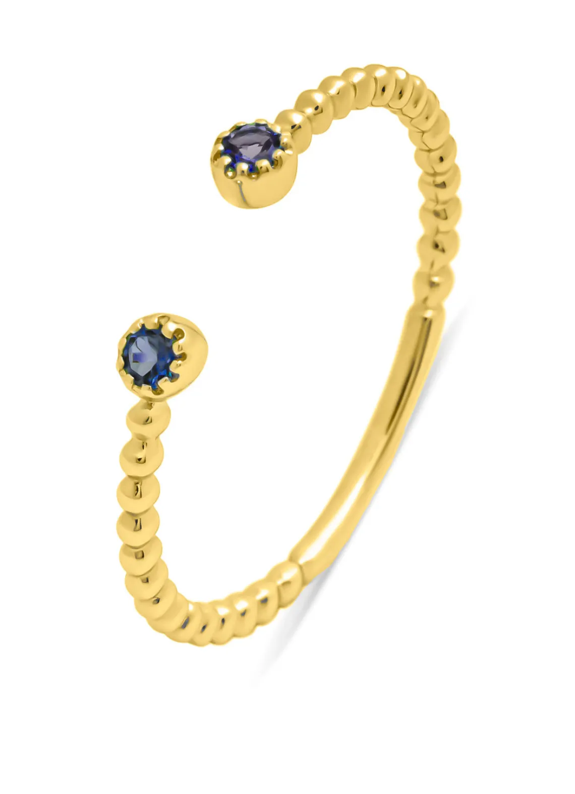 Geelgouden ring, 0.10 ct blauwe saffier, Joy