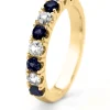 Geelgouden ring, 0.56 ct blauwe saffier, Ensemble
