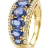 Geelgouden ring, 3.05 ct blauwe saffier, Eden