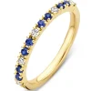 Geelgouden ring, 0.22 ct blauwe saffier, Ensemble