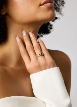 Geelgouden ring, 0.70 ct blauwe saffier, Gallery