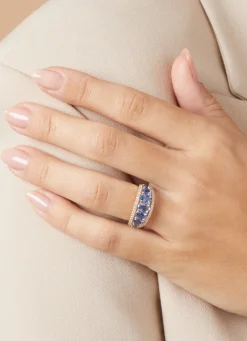 Geelgouden ring, 3.05 ct blauwe saffier, Eden