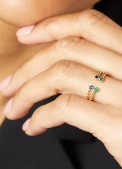 Geelgouden ring, 0.10 ct blauwe saffier, Joy