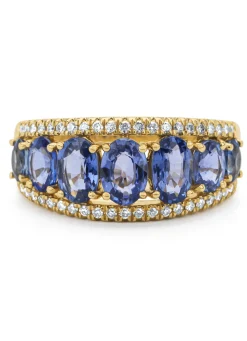 Geelgouden ring, 3.05 ct blauwe saffier, Eden