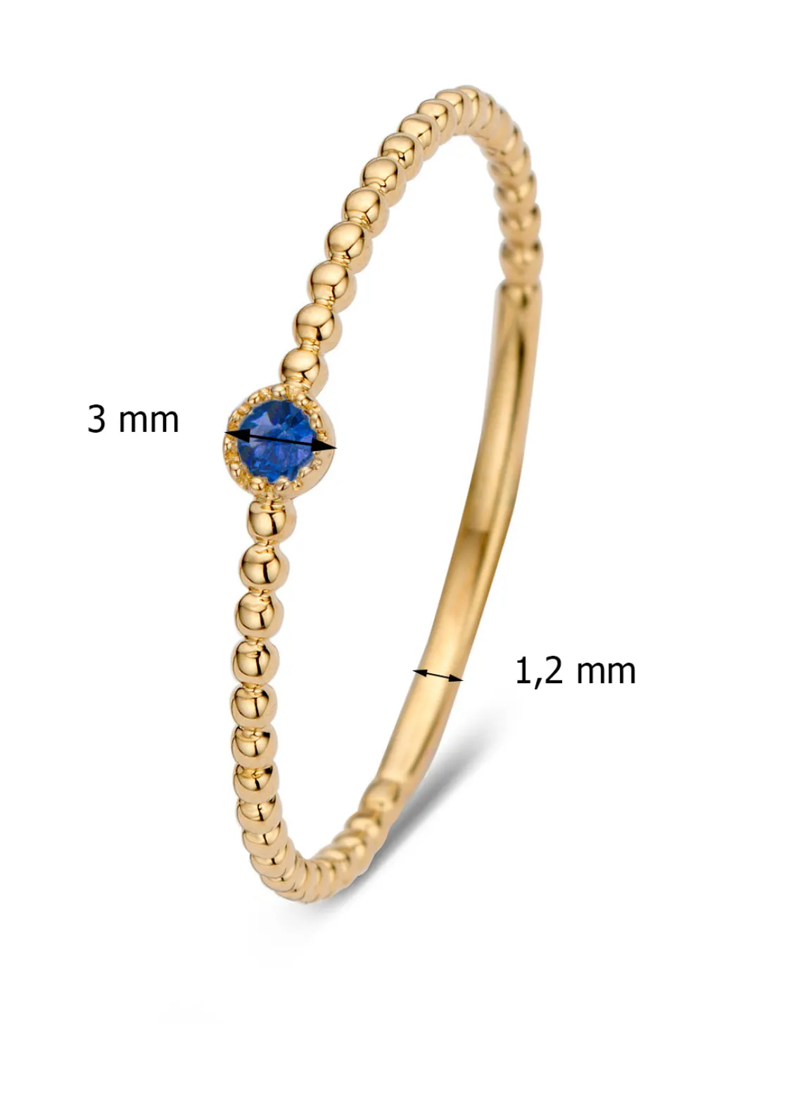 Geelgouden ring, 0.05 ct blauwe saffier, Joy