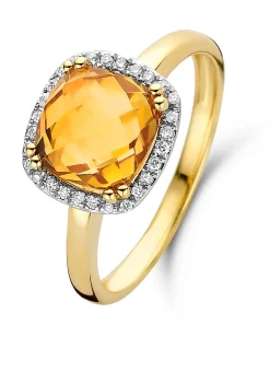 Geelgouden ring, 2.35 ct citrien, Fiësta