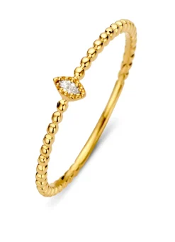 Geelgouden ring, 0.04 ct diamant, Joy
