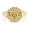 Geelgouden ring, 0.03 ct diamant, Queen Bee