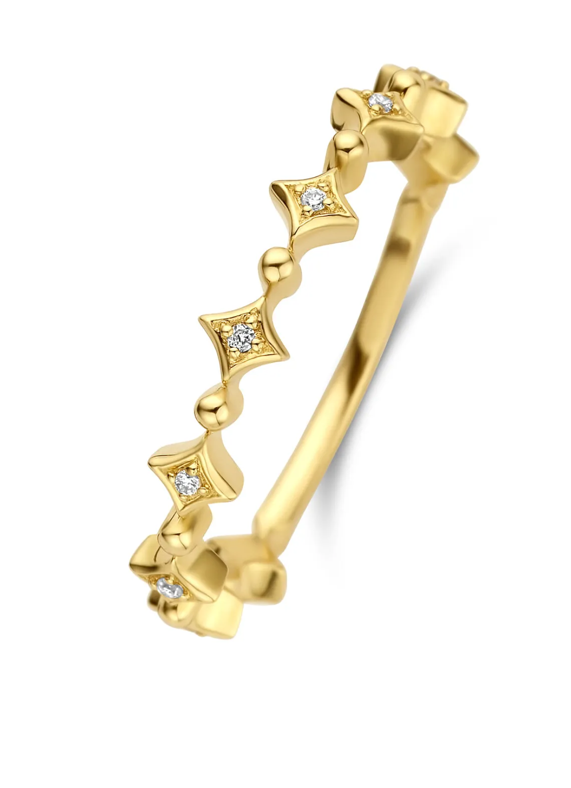 Geelgouden ring, 0.03 ct diamant, Cosmic