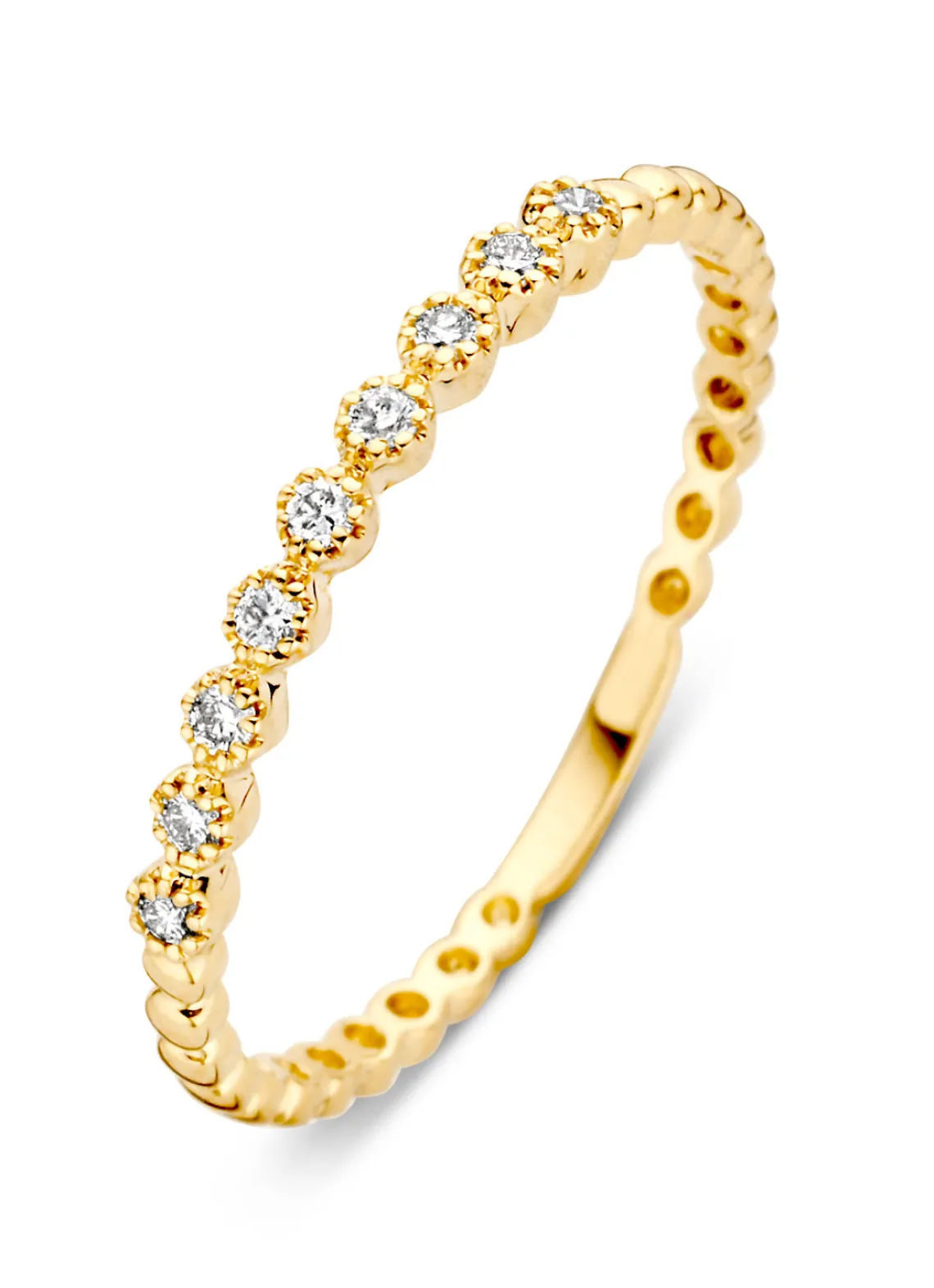 Geelgouden ring, 0.09 ct diamant, Joy