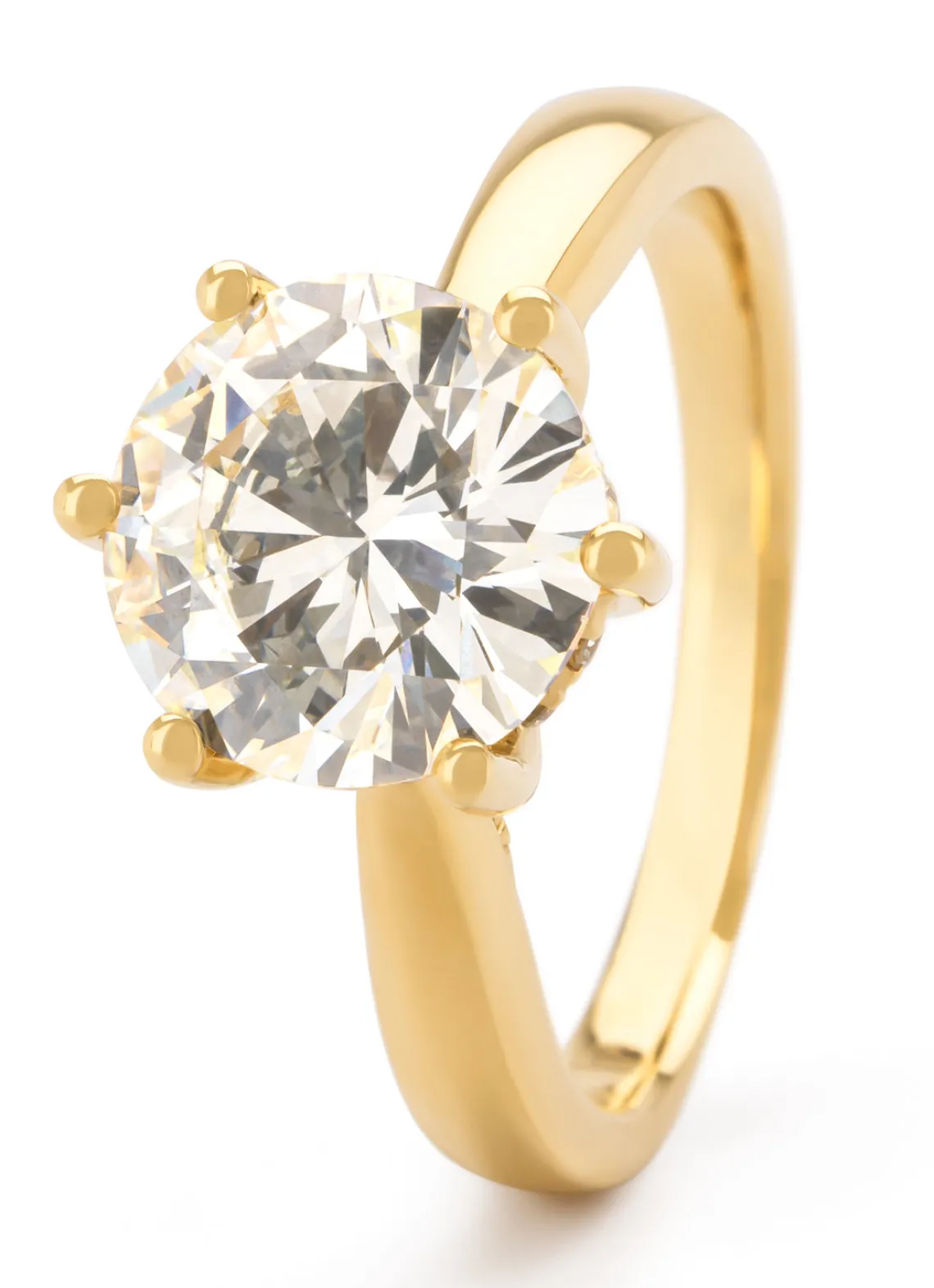 Geelgouden ring, 3.28 ct diamant, Solitair