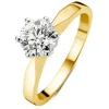 Geelgouden ring, 1.50 ct diamant, Solitair