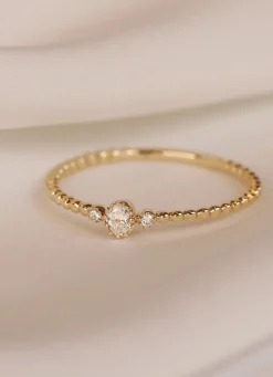 Geelgouden ring, 0.09 ct diamant, Joy