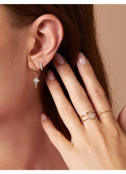 Geelgouden ring, 0.03 ct diamant, Cosmic