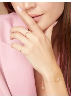 Geelgouden ring, 0.08 ct diamant, Cosmic