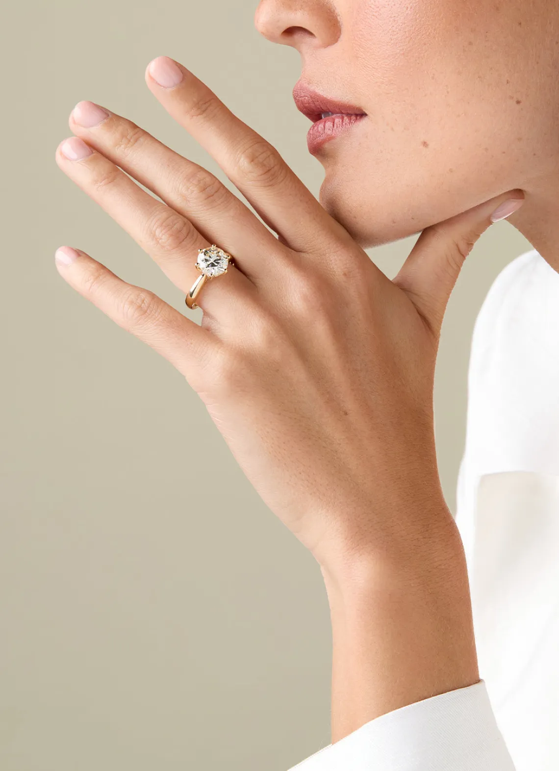 Geelgouden ring, 3.28 ct diamant, Solitair