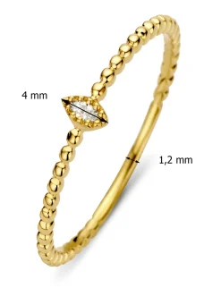 Geelgouden ring, 0.04 ct diamant, Joy