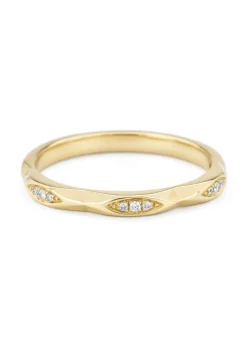 Geelgouden ring, 0.03 ct diamant, Ensemble