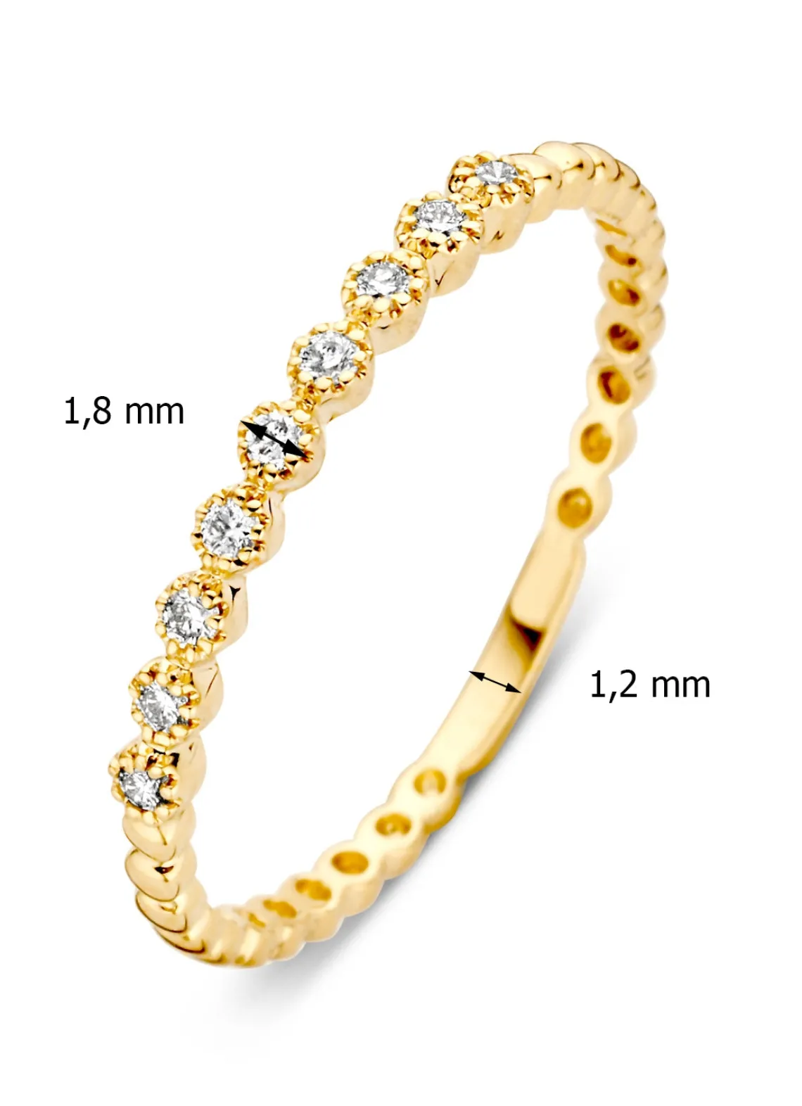 Geelgouden ring, 0.09 ct diamant, Joy