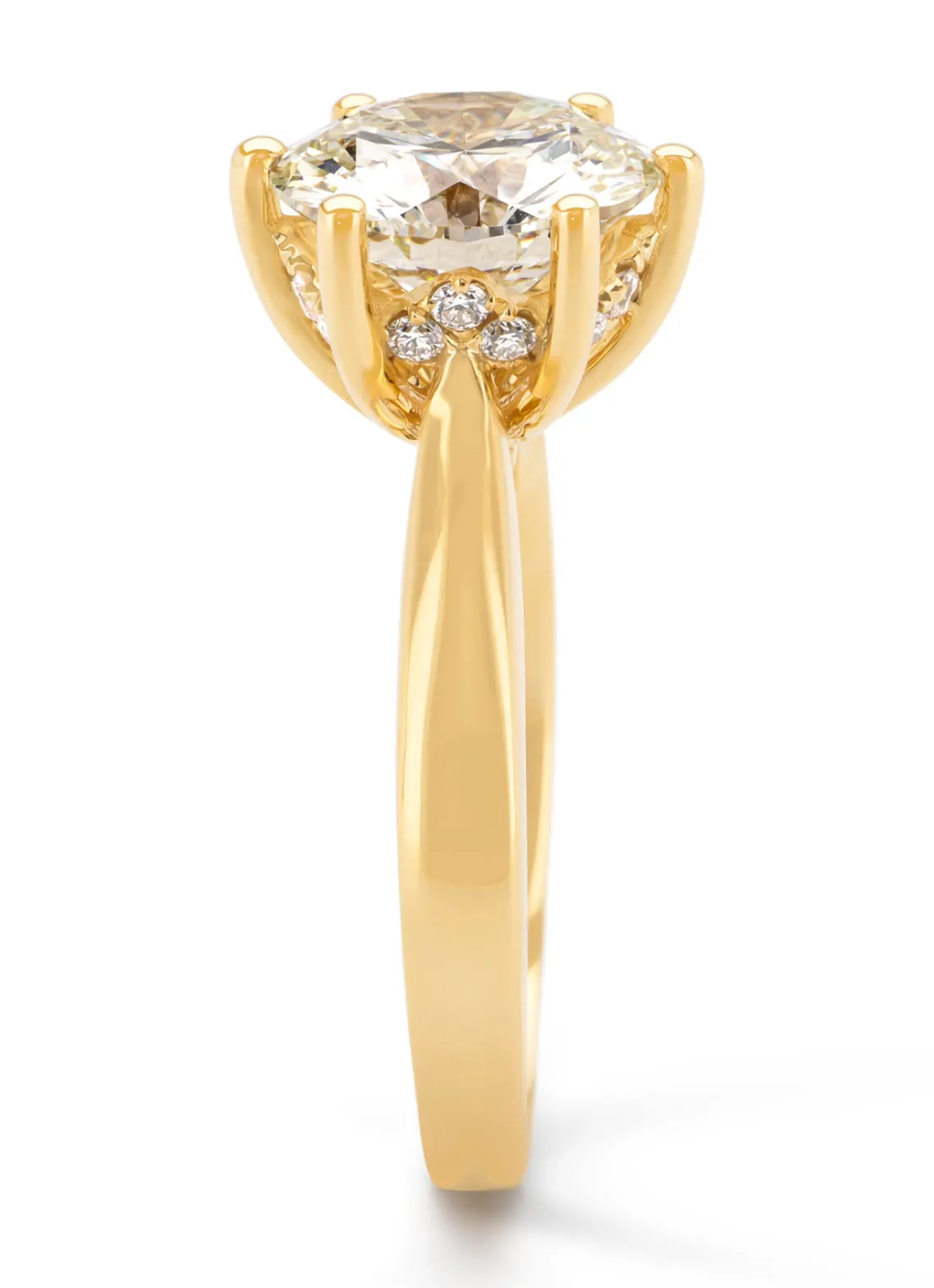 Geelgouden ring, 3.28 ct diamant, Solitair