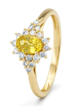 Geelgouden ring, 0.60 ct gele saffier, Eden