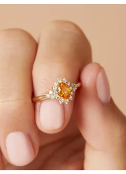 Geelgouden ring, 0.60 ct gele saffier, Eden