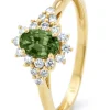 Geelgouden ring, 0.60 ct groene saffier, Eden
