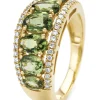 Geelgouden ring, 3.14 ct groene saffier, Eden
