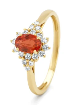 Geelgouden ring, 0.60 ct oranje saffier ( bew, Eden