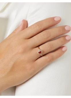 Geelgouden ring, 0.60 ct oranje saffier ( bew, Eden