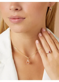 Geelgouden ring, 0.60 ct oranje saffier ( bew, Eden