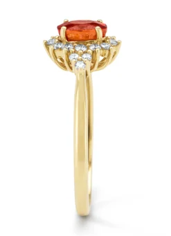 Geelgouden ring, 0.60 ct oranje saffier ( bew, Eden