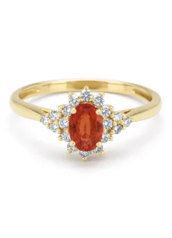 Geelgouden ring, 0.60 ct oranje saffier ( bew, Eden
