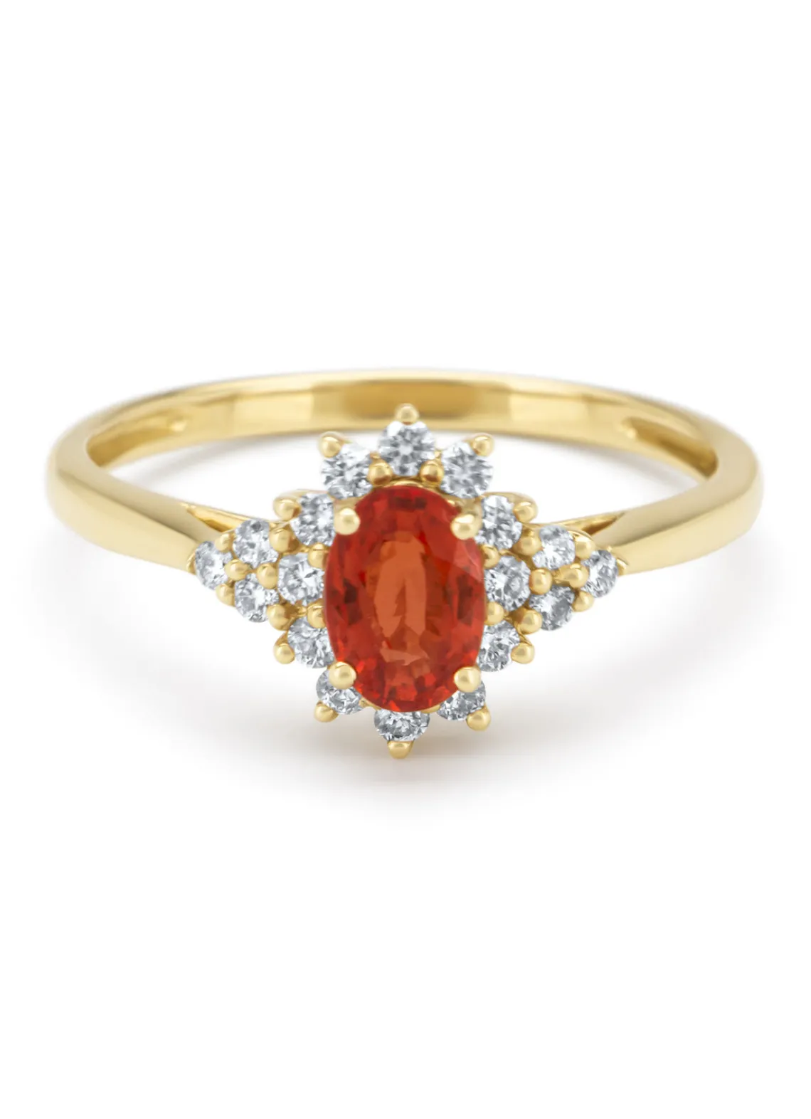 Geelgouden ring, 0.60 ct oranje saffier ( bew, Eden