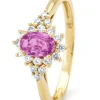 Geelgouden ring, 0.60 ct roze saffier, Eden