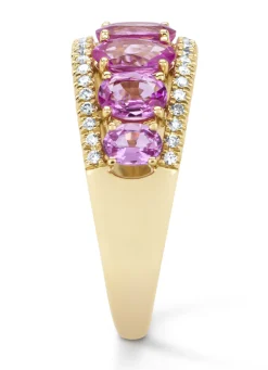 Geelgouden ring, 3.00 ct roze saffier, Eden