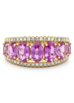 Geelgouden ring, 3.00 ct roze saffier, Eden