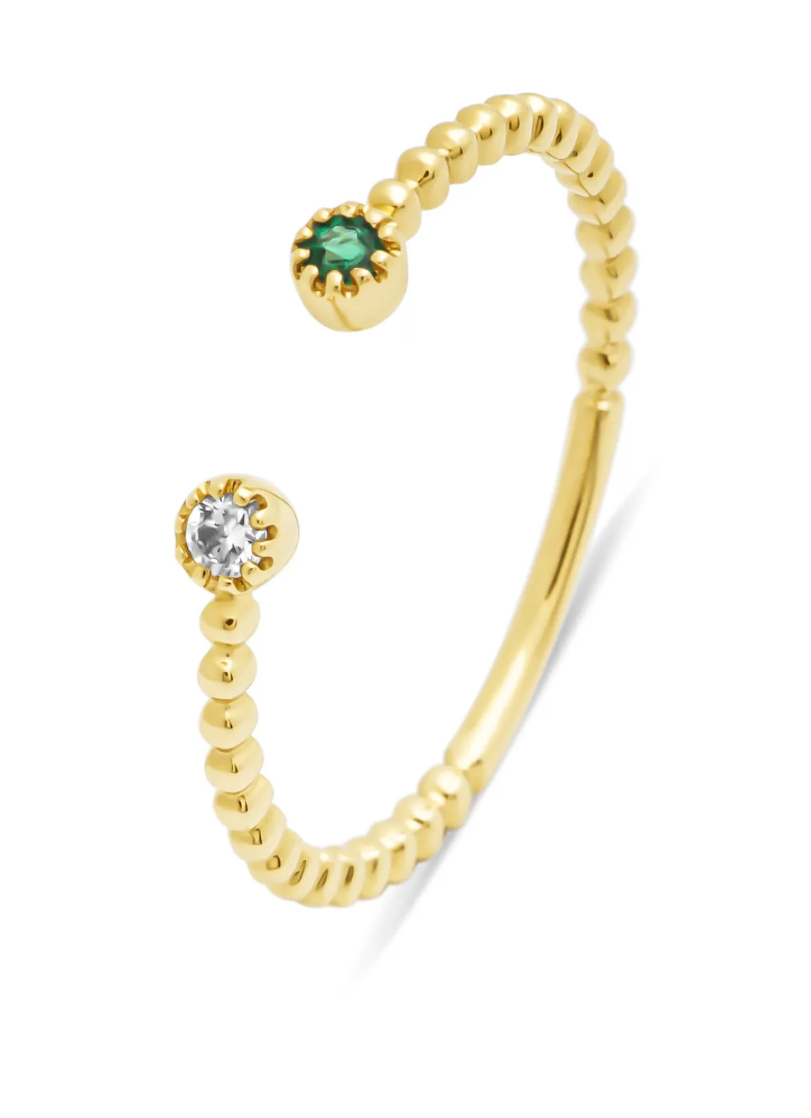 Geelgouden ring, 0.04 ct smaragd, Joy