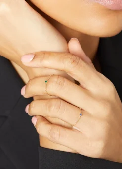 Geelgouden ring, 0.04 ct smaragd, Joy