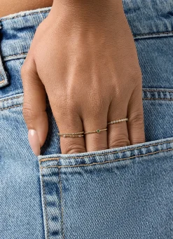 Geelgouden ring, 0.04 ct smaragd, Joy