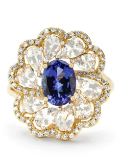 Geelgouden ring, 1.54 ct tanzaniet, Gallery