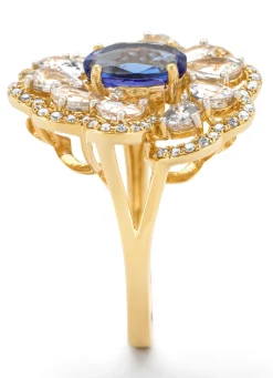 Geelgouden ring, 1.54 ct tanzaniet, Gallery