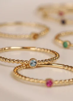 Geelgouden ring, 0.04 ct topaas, Joy