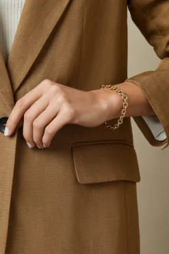 Geelgouden schakelarmband Timeless Treasures 19 cm